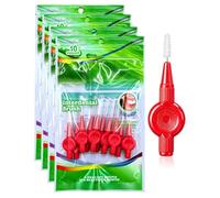 STJUNR 40 Piezas Cepillos Interdentales, Interdentales Lacer, Palillo de Dientes Cepillo Dientes Reutilizable Hilo Dental para Limpieza Dental Higiene Interdental (Rojo)