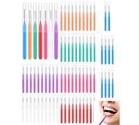 STJUNR 70 Piezas Cepillos Interdentales, interdentales lacer, Palillo de Dientes Cepillo Dientes Reutilizable Hilo Dental para Limpieza Dental Higiene Interdental (7 Colores)