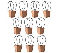 STKMELON Bolsas de regalo de flores de papel kraft, bolsas de papel marrón impermeables con asa, paquete de 10 para Acción de Gracias, cumpleaños, recuerdos de fiesta de boda