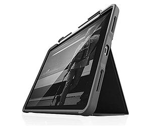 STM Bags Dux Plus Case Folio Funda para Apple iPad Air 10,9 Pulgadas (2020) - Negro/Transparente [Soporte para Apple Pencil I Estándar Militar I Resistente al Agua I Función Stand I Wake/Sleep]