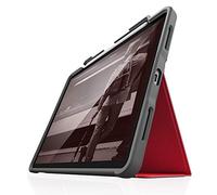 STM Bags Dux Plus Case - Funda Tipo Libro para Apple iPad Air de 10,9" (2022 y 2020), Color Rojo y Transparente