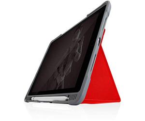STM Bags Dux Plus Duo - Funda para Apple iPad de 10,2" (2019 y 2020), Color Rojo y Transparente