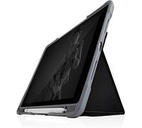 STM Bags Dux Plus Duo - Funda para Apple iPad de 10,2" (2021-2019), Color Negro y Transparente [estándar Militar I Apple Pencil/Logitech Crayon Compartimento I Impermeable I Función Atril I