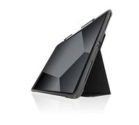 STM Bags Dux Plus - Funda Protectora Compatible con Apple iPad Pro de 11 Pulgadas (2022-2018), Color Negro y Transparente (Soporte para lápiz Apple, estándar Militar, Repelente al Agua, función de