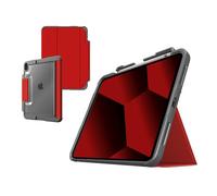 STM Dux Plus for iPad (A16/10th Gen) Ultra-Durable, Lightweight Case with Clear Back, Apple Pencil USB-C/Gen 1 Storage, and Magnetic Battery-Saving On/Off Cover - Red