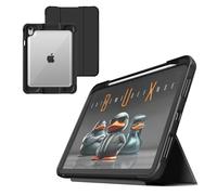 STM Dux Ultra - Funda para iPad A16/10ª generación, protección contra caídas MIL-Spec, Soporte magnético a presión, Almacenamiento de lápices y crayones, Parte Trasera Transparente, Apagado y