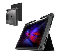 STM Goods Dux Ox - Funda protectora para iPad (A16/10ª generación) con conector auxiliar integrado de 3,5 mm, parte trasera translúcida, duradera y resistente al agua, almacenamiento integrado para