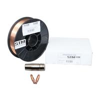 STM Schweißtechnik Alambre de acero SG2 0,8 mm CO2 G3Si1 MIG/MAG 0,5-5 kg D100 D200 D200 5,0 kg