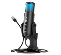 STMKB Micrófono De Condensador USB, Micrófono De Condensador RGB con Luz Ambiental De Respiración Colorida, Patrón Cardioide, Adecuado para Grabación De Video, Podcasting, Juegos