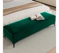 Sto - Banco otomano para zapatos con reposapiés para sala de estar/dormitorio, color verde oscuro para zapatos, Sto Solut L3