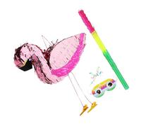 STOBAZA 1 Juego De Suministros Para Fiesta De Flamencos, Paquete De Piñata Rosa Con Venda Para Los Ojos Y Murciélago Para Niñas, Piñata Con Temática De Flamencos Tropicales, Suministros
