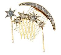 STOBAZA 1 Set de Pasadores Pelo y Peinetas Laterales Vintage Estrellas y Lunares, Accesorios Cabello Delicados y Elegantes para Ocasiones Obsequios y Fiestas, Adecuado para Mujeres