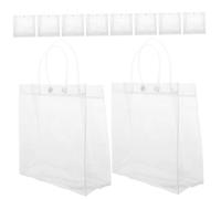 STOBAZA 10 Bolsas de Obsequio Transparentes de Pvc Reutilizables Asas, Bolsa de Mano Pequeña y Fiable para Fiestas, Pastelería y Embalaje de Regalos