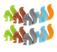 STOBAZA 10 Marcadores de Silicona Reutilizables para Copas de Vino, Diseño de Ardilla en 5 Colores, Identificadores Decorativos para Fiestas y Eventos, Accesorios para Vasos de Vidrio