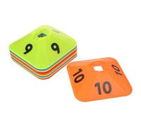 STOBAZA 10 Piezas Conos Cuadrados Numerados para Entrenamiento de Fútbol y Baloncesto Marcadores Ligeros y Portátiles Mejoran Coordinación y Agilidad Ejercicios de Equipo