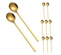 STOBAZA 10 Piezas Cucharas de Acero Inoxidable de Mango de Cucharillas Multiusos Ergonómicas para Café Té Postre Helado y Cócteles