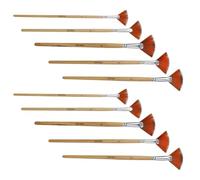 STOBAZA 10 Pinceles para Pintar Abanico Cerdas de Nailon, Mango de Madera Ergonómico, Kit de Pinceles para Acuarela, Óleo y Acrílico, Adecuado para Estudiantes y Manualidades Artísticas