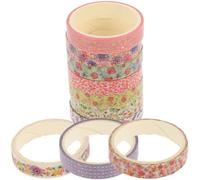 STOBAZA 10 Rollos Cintas Washi Decorativas para Álbumes de Recortes, Rollos de Cinta Decorativa de Papel Washi, 10 Rollos de 2m, Adhesivo sin Residuos, para Manualidades y Decoración