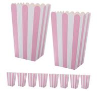 STOBAZA 100piezas Cubo de Palomitas de Maíz Rayas Recipientes de Papel Pequeños Resistentes al Aceite para Noches de Cine Dulces Galletas y Eventos de Carnaval