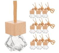 STOBAZA 10Piezas Uds de Perfume Vacías para Hogar Difusores de Aroma Recargables con Tapa Cuadrada y Cuerda de Decoración y Práctica para Aliviar