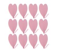 STOBAZA 12 ganchos de pared de hierro en forma de corazón, ganchos adhesivos fuertes para baño y cocina, perchas sin rastro (rosa claro)