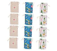 STOBAZA 12 Piezas Bolsas de Obsequio de Navidad Bolsas de Dulces de Navidad para Dulces Cordón Colores Surtidos