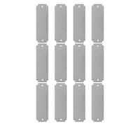 STOBAZA 12 Piezas Etiquetas de Nombre de Acero Inoxidable Grabables, Placas Rectangulares Pulidas de 7,6x2,5cm Grabado Claro para Identificación de Equipaje y Networking