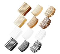 STOBAZA 12 piezas Peinetas Francesas Pequeñas para Moño Plástico Ligero Diseño Vintage Carey Dientes Finos Peinados Decorativos y Sujeción Fuerte Bodas y Eventos