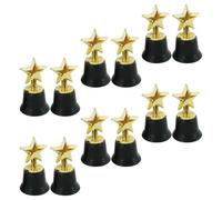 STOBAZA 12 Trofeos Deportivos Infantiles Pequeños de Plástico, Trofeos de Premio Delicados Base Negra para Concursos y Fiestas, Set Compacto de 12 Piezas Adultos