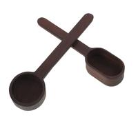 STOBAZA 2 Cucharas Medidoras de Café de Madera Maciza de Nogal Negro Tamaño 2 Tamaño 3 Cucharas para Granos Utensilios de Cocina para Té para Condimentos Mango Corto Dosificación Precisa
