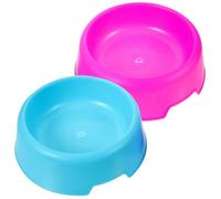 STOBAZA 2 Cuencos Redondos y Superficie Lisa de Plástico para Mascotas Gran Capacidad Diseño Colorido Resistentes a Vuelcos para Perros y Gatos