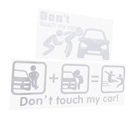 STOBAZA 2 Hojas Pegatinas Adhesivas Reflectantes para Coche Uds Calcomanías Creativas No Toques Mi Coche Decoración Lateral para Ventanas y Carrocería Removibles Daños para Superficies