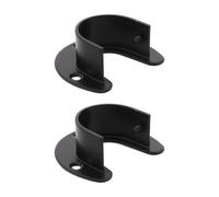 STOBAZA 2 Juegos Soportes Barra de Armario, Acero Inoxidable Negro | Incluye, Tornillos y Tacos, Orificios Pretaladrados, Acabado Cepillado, Montaje Sencillo y Estable