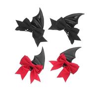 STOBAZA 2 Pares Accesorios el Cabello de Halloween Cuernos Demoníacos y Pinzas de Murciélago Pasadores Decorativos de Alas Tenebrosas para Fiestas de Cosplay y Manualidades