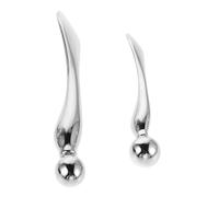 STOBAZA 2 Pcs Rodillo de Masaje Metálico para Ojos, Cuchara para Crema de Ojos, Herramienta de Masaje Facial para Belleza y Viaje