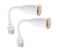 STOBAZA 2 Piezas Adaptador Extensor Flexible de Enchufe E27 para Luz de Cultivo, Material Plástico y Metal, Instalación Fácil Adecuado para Oficinas y Salas de Estudio