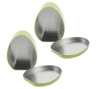 STOBAZA 2 Piezas Caja de Dulces para Pascua 2 Unidades, Estuche Metálico en Forma de Huevo Plano, Caja Decorativa para Regalos Infantiles, Recipiente Resistente de Hierro, Tamaño Pequeño