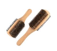STOBAZA 2 piezas Cepillo Doble Cara para Cabello y Barba con Cerdas de Jabalí Natural Resistente y Duradero para Peinados y Limpieza Suave Hombres y Mujeres de Unidades Grande y Pequeño