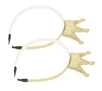 STOBAZA 2 piezas Diademas Coronas Doradas para Niñas Cintas Brillantes Decorativas para Fiestas Accesorios Ligeros y Cómodos para Pelo Infantil para Cumpleaños y Eventos Especiales