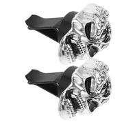 STOBAZA 2 Piezas Difusor Ambientador para Coche Clip de Ventilación de Aleación en Forma de Calavera Retro, Ahorro de Espacio y Decoración Celebracion Verano