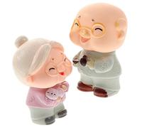 STOBAZA 2 Piezas Figuritas de Anciana Decoración de Pasteles y Adornos para Estatua de Ancianos para Celebraciones Románticas y Navideños para Padres