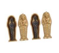 STOBAZA 2 Piezas Figuritas Momia Egipcia con Ataúd de Resina Decoraciones para Fiesta de Halloween Cajas Mini Ataúd para Micro Paisajes y Recuerdos de Fiesta