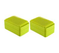 STOBAZA 2 Piezas Jabonera de Silicona con Drenaje Autodrenante Cepillo de Ergonómico Organizador de Jabón para Ducha y Cocina Soporte Antideslizante para Jabones Accesorios