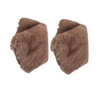 STOBAZA 2 Piezas Manguitos de Piel Sintética Gruesa para Invierno Calentadores de Manos Portátiles y Cojines de Abrazo Aislantes Manguito Calentador de Manos Peludo Color Marrón para