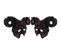 STOBAZA 2 Piezas Máscara de Cosplay de Asta de Cabra con Diseño Realista y Media Cara, Ligera y Ajustable para Fiesta de Disfraces y Eventos de Halloween Adultos
