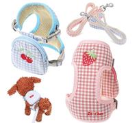 STOBAZA 2 Piezas Mochila Correa para Perro y Mochila, Arnés Chaleco Desmontable para Mascotas, Poliéster, Pecho 32-52cm, Cuello 28-42cm, para Conejo y Gatito, para Llevar Snacks y Cambio