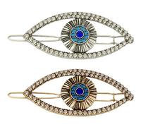 STOBAZA 2 Piezas Pinzas Cabello Forma de Mal de Ojo en Aleación, Decorativas Fijar el Cabello, Ideales para Fiestas de Cumpleaños y Navidad