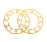 STOBAZA 2 Piezas Reloj de Pared Redondo con Esfera Acrílica Estable Pegatina de Números Árabes Fácil Instalación sin Taladro Decoración Espejo para Salón y Vestíbulo de Hotel Dorado