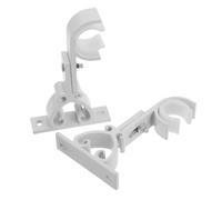 STOBAZA 2 Piezas Soportes Ajustables para Barra de Cortina Montaje Lateral Pared sin Taladro Base Fija Estable Compatible con Barra Doble de Soporte Resistente para Cortinas