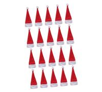 STOBAZA 20 Piezas Mini Gorros de Papá Noel Gorros Navideños de Piruleta para Decoración de Fiesta Suministros Navideños